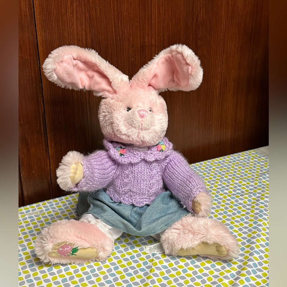 Wondertreats Vintage Pink Easter Rabbit Stuffed animal